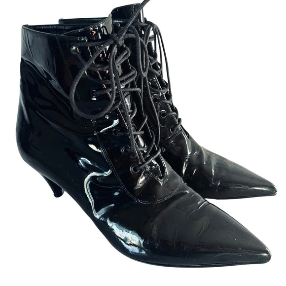 Saint Laurent cat 50 lace up kitten heel boots - Picture 3 of 7